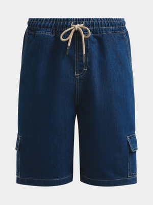 Jet Older Boys Mid Blue Denim Cargo Shorts