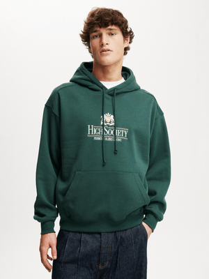 Men's Cotton On Green Box Fit Graphic Hoodie