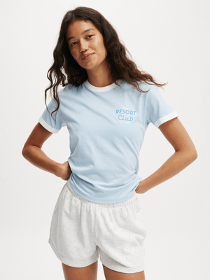 Women's Cotton On Blue Active Graphic Crew T-shirt