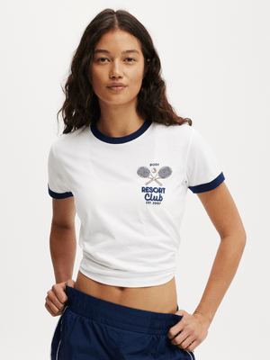 Women's Cotton On White Active Graphic Crew T-shirt