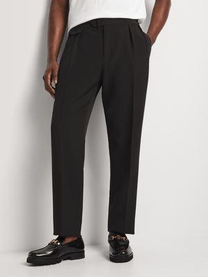 Fabiani Men's Black Gold Side Buckle Trouser