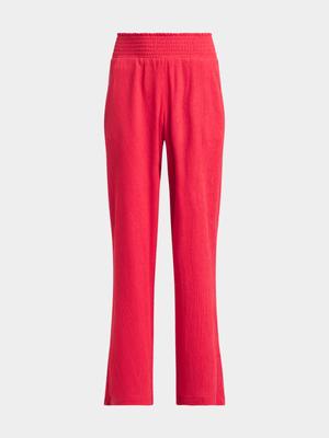 Girls Plisse Long Pull Up Pants