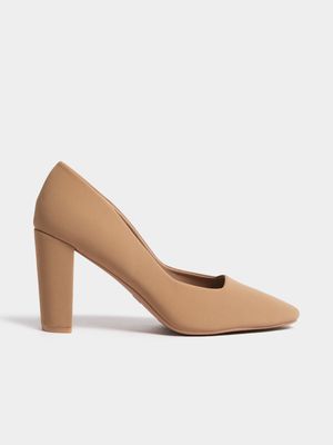 Jet Women's Nude Mid Block Heels