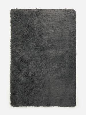 Jet Home Charcoal Plush Shaggy Rug 120x180cm