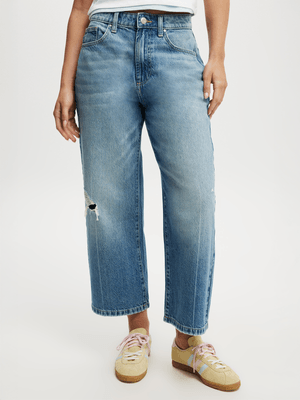 Women's Cotton On Blue Wide Crop Jeans