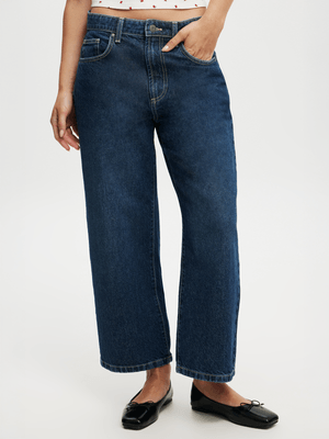 Women's Cotton On Blue Wide Crop Jeans