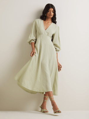 Women's Iconography Long Sleeve Fit & Flare Midi Dress