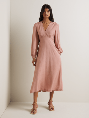 Women's Iconography Long Sleeve Fit & Flare Midi Dress