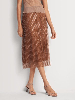 Luella Beaded Midi Skirt