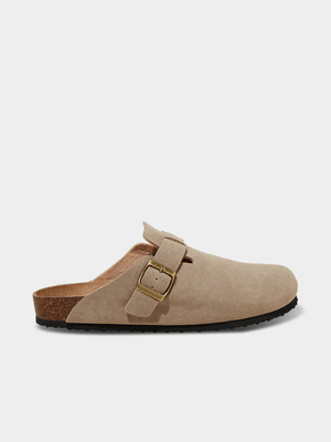 Men's Cotton On Beige Closed Toe Buckle Slides