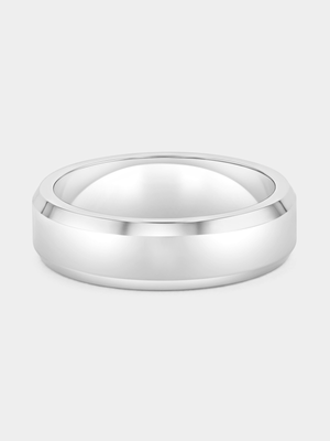 SIlver Plated Stainless Steel Polished Bevel Edge Ring