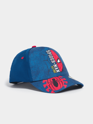 Jet Younger Boys Blue/Red Spidey Peak Cap