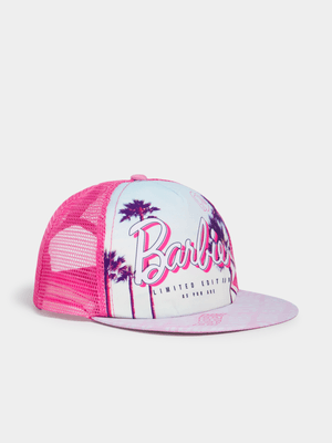 Jet Younger Girls Pink Barbie Trucker Cap