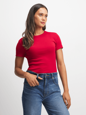 Women's Red Rib T-Shirt