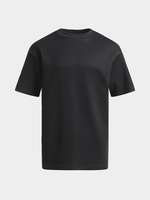 Jet Teen Boy's Black Textured Tees