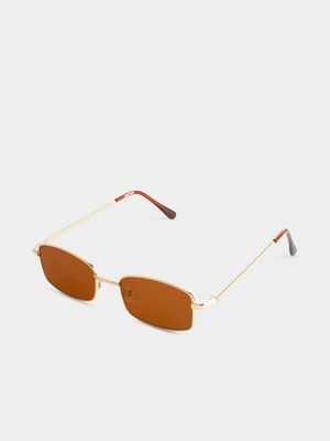 Men's Markham Rectangle Gold Sunglasses