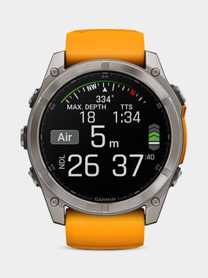 Garmin Fenix 8 51mm Sapphire, Titanium with Spark orange/graphite silicone band