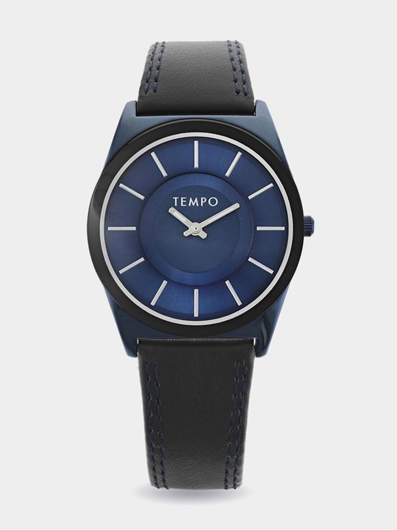 Tempo Men s Blue Leather Watch Bash