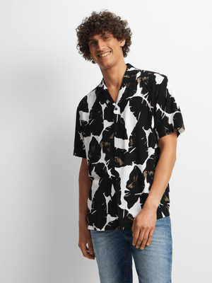 Men's Black & White Foliage Shirt