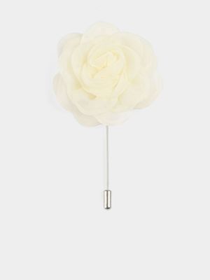 Men's Markham English Rose White Lapel Pin