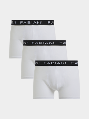 Fabiani Men's White 3 Pack Icon Trunks