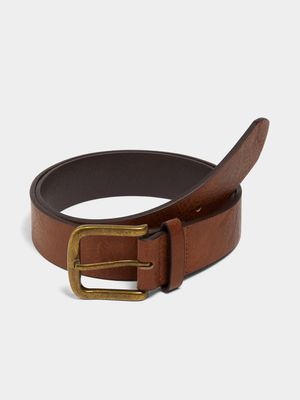 MKM TAN PU CONTRAST CASUAL BUCKLE BELT