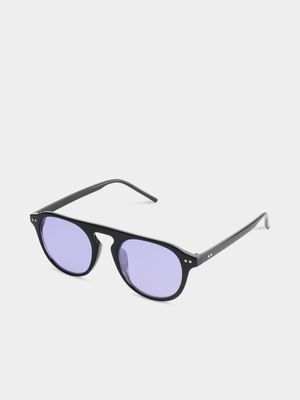 Men's Markham Retro Aviator Purple Sunglasses