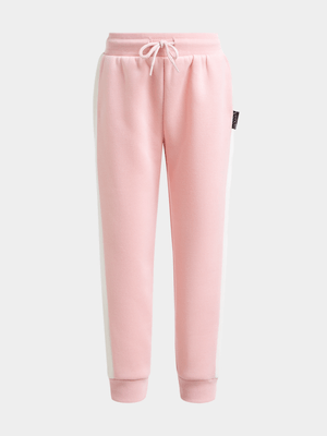 Older Girl's Pink Colour Block Joggers