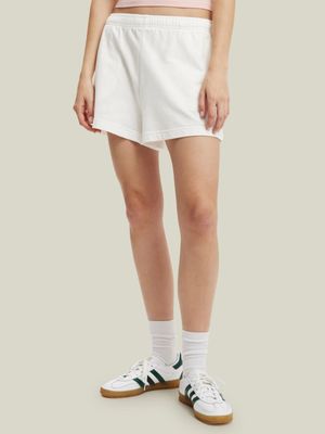 Women's Cotton On White Classic Fleece Summer Sweat Shorts