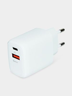 Supa Fly Dual USB PD and QC Wall Charger White