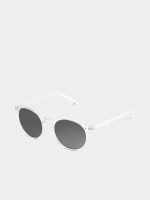 Markham Men's Clear Round Polycarbonate Sunglasses