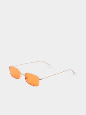 Men's Markham Rectangular Orange Sunglasses