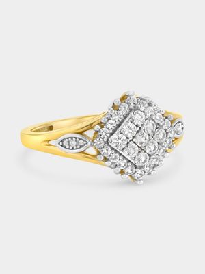 Yellow Gold Diamond Marquise Cluster Ring