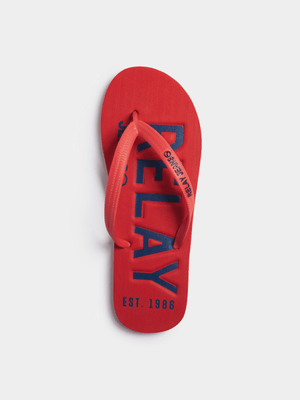 Men's Relay Jeans New Bold Red Flip Flops