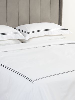 Guest House Perfect 400 Thread Count Percale Duvet Cover Set White/Anthracite