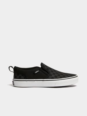 Junior Vans Asher Checkerboard Black Sneaker