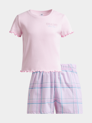 Jet Teen Girls Pink Pyjama Set