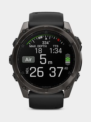 Garmin Fenix 8 51mm Sapphire, Carbon grey DLC with Black/pebble grey silicone band