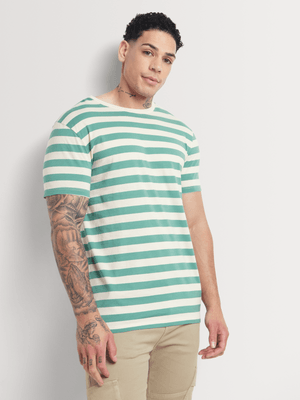 Men's Markham Horizontal  Stripe Green T-Shirt