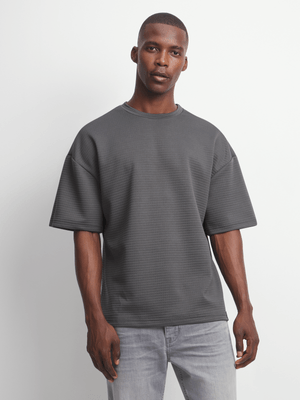 Jet Men's Charcoal Textured T-Shirt