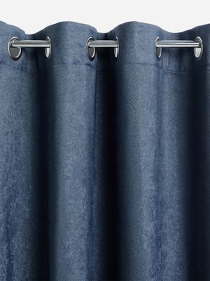 Jet Home Navy Chloe Blockout Eyelet Curtain 140x225