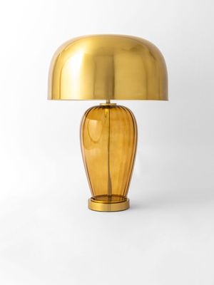 Golden Glass Metal Dome Table Lamp