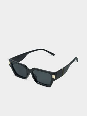 Men's Markham Rectangular Black Sunglasses