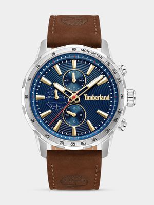 Timberland Kennebunk Stainless Steel Navy Dial Brown Leather Watch