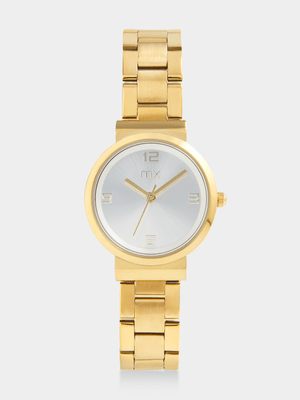 MX Gold Plated Silver Tone Dial Bracelet Watch