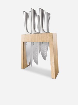 Cuisine::pro Damashiro Mizu Oak Knife Block 7Pc