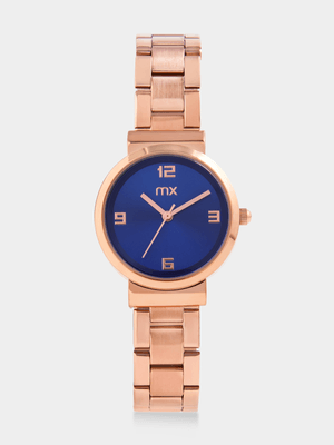 MX Rose Plated Blue Dial Bracelet Watch