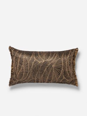 Palm Shimmer Scatter Cushion Black 40x70cm