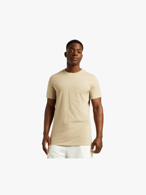 Men's Markham Crew Neck Basic Stone T-Shirt