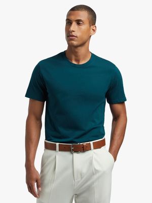 Men's Markham Crew Neck Basic Forest Green T-Shirt